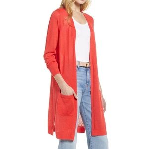 Halogen Long Linen Blend Cardigan